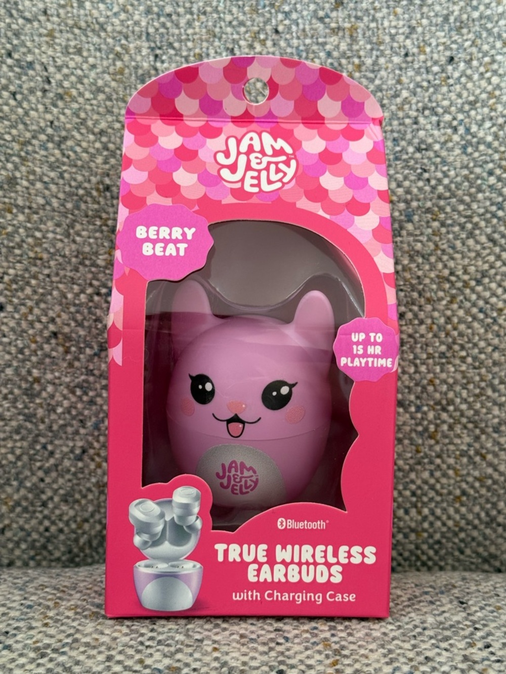 Jam & Jelly True Wireless Earbuds Kitty Charging Case Bright Pink NIB Bluetooth